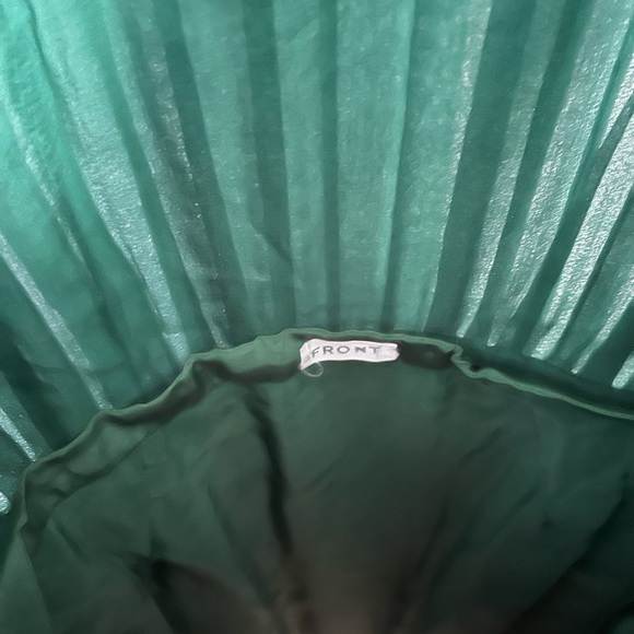 Vintage 1960s designer Norman Noreen Green silk chiffon dress with pleats small - Picture 5 of 8